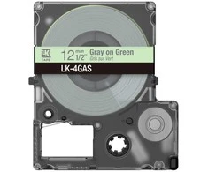 Epson Epson LabelWorks LK-4GAS - Grau auf Grun - Rolle (1,2 cm x 8 m) 1 Kassette(n) Hangebox - Bandkassette - fur LabelWorks LW-C410, LW-C610