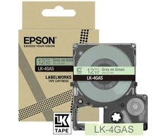 Epson Epson LabelWorks LK-4GAS - Grau auf Grun - Rolle (1,2 cm x 8 m) 1 Kassette(n) Hangebox - Bandkassette - fur LabelWorks LW-C410, LW-C610