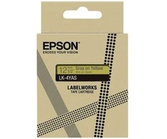 „Epson LabelWorks LK-4YAS“ – rutulys ant geltono paviršiaus – ritinėlis (1,2 cm x 8 m) 1 kasetė(-ės) pakabinama dėžutė – kasetinė juosta – skirta „LabelWorks LW-C410“, „LW-C610“