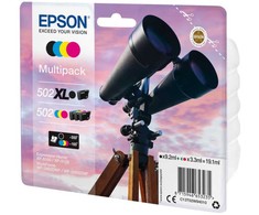 Tusz Epson Epson 502XL Multipack - 4er-Pack - 19.1 ml - mit hoher Kapazitat - Juodas, Geltona, Cyan, Magenta - original - Blister mit RF- / akustischem Alarmsignal - Tintenpatrone - fur Expression Home XP-5100, XP-5150, WorkForce WF-2860, WF-2865DWF, WF-288