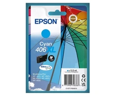 Epson Vieno pakelio Cyan 406XL skėčio formos DURABrite Ultra rašalas, didelės (XL) talpos, žydros spalvos, 12,5 ml, 1 vnt., 1200 puslapių, vienas pakelis