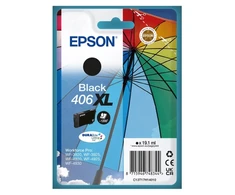Epson Vieno pakelio juodas 406XL skėčio formos DURABrite Ultra rašalas, didelės (L) talpos, juodas, 19,1 ml, 1 vnt., 1200 puslapių, vienas pakelis