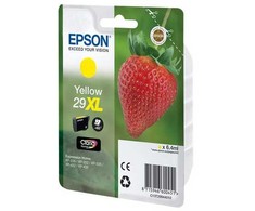 Epson Braškės spalvos vienkartinis paketas Geltoni 29XL Claria Home rašalas, didelės talpos (L), geltonas, pigmentinis rašalas, 6,4 ml, 1 vnt., vienkartinis paketas