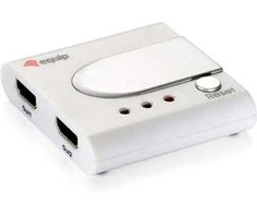 Equip įrengti 332712 2 prievadų HDMI skirstytuvą HDMI lizdą su 2x HDMI lizdo adapteriu juodu