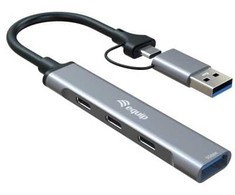HUB USB Equip Equip 128969 huby i koncentratory USB 3.2 Gen 1 (3.1 Gen 1) Type-C 5000 Mbit/s Pilka