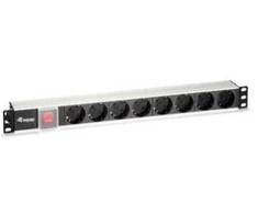 Equip Steckdosenleiste 19(1HE)8fach Schukon. 1.8m Alu Sch