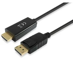 Equip DisplayPort į HDMI adapterio kabelis, 2 m, 2 m, DisplayPort, HDMI, kištukas, kištukas, tiesus