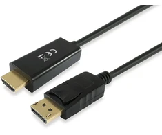 Equip DisplayPort į HDMI adapterio kabelis, 2 m, 2 m, DisplayPort, HDMI, kištukas, kištukas, tiesus