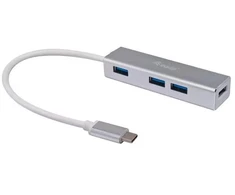 Equip USB-C į 4 prievadų USB 3.0 šakotuvas, USB 3.2 Gen 1 (3.1 Gen 1) Type-C, USB 3.2 Gen 1 (3.1 Gen 1) Type-A, 5000 Mbit/s, Sidabrinis, Aliuminis, Windows 10, Windows 7, Windows 8