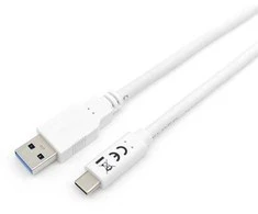 USB kabelis Equip USB-A - USB-C 1 m Baltas (128363)