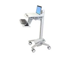 Ergotron StyleView EMR Nešiojamas kompiuteris Cart, SV40, Multimedia cart, Aliuminio, Pilkas, Baltas, Aliuminio, Plastic, Nešiojamas kompiuteris, 8.2kg, 43.9 cm (17.3")