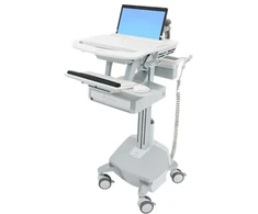 Laikiklis Ergotron StyleView, Multimedia cart, Aliuminio, Pilkas, Baltas, Aliuminio, Plastic, Zinc steel, Nešiojamas kompiuteris, 9.1kg, 43.9 cm (17.3")