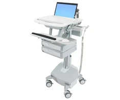 Ergotron StyleView, Multimedia cart, Aliuminio, Pilkas, Baltas, Aliuminio, Plastic, Zinc steel, Nešiojamas kompiuteris, 10 kg, 43.9 cm (17.3")