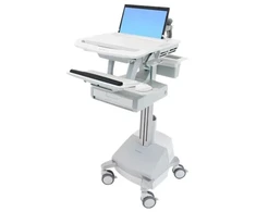 Laikiklis Ergotron StyleView, Multimedia cart, Aliuminio, Pilkas, Baltas, Aliuminio, Plastic, Zinc steel, Nešiojamas kompiuteris, 9.1kg, 43.9 cm (17.3")