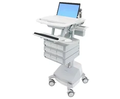 Ergotron StyleView, Multimedia cart, Aliuminio, Pilkas, Baltas, Aliuminio, Plastic, Zinc steel, Nešiojamas kompiuteris, 9.1kg, 43.9 cm (17.3")