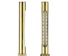 Erik Færgemann A/S kotinis termometras 0-130°, 1/2" x 45 mm, trumpas, raudonas skystis