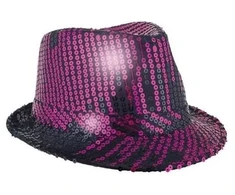 ESPA Fedora skrybėlė su blizgučiais, rožinė ir juoda