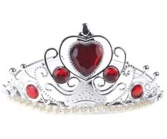 ESPA Sidabrinė tiara su raudonais akmenimis