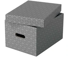 Leitz Esselte PUDŁO/PUDEŁKO OZDOBNE TEKTURA Z RECYKLINGU ESSELTE 265x205x365mm SZARE 3 vnt..