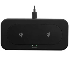 ESSENTIALS „Qi“ dvigubas belaidis įkroviklis, 2 x 10 W, USB-C laidas 1 m