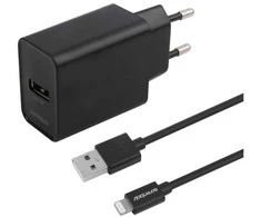 ESSENTIALS Sieninis įkroviklis 12 W, USB-A lemputė. MFi, 1 m laidas, juodas