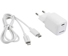ESSENTIALS Sieninis įkroviklis PD 20 W, USB-C, šviestuvas, MFi, 1 m