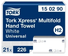 Essity Denmark As Rankšluosčių lapas, Tork Xpress, Multifold H2, 2 sluoksnių, baltas, pakuotė su 226 vnt.