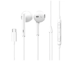 eSTUFF Ausinės USB-C įrenginiams, laidinės, pokalbiams/muzikai, 90 g, ausinės, baltos