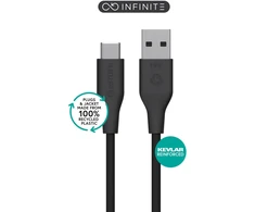 USB kabelis eStuff INFINITE (GRS) 1 m USB-C į USB-A USB 2.0 60 W Juodas