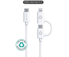 Kabelis USB eStuff ES600170 1 m USB C do USB C/Lightning Baltas