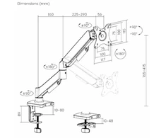 Laikiklis eSTUFF Single Gas Spring Monitorius Mount