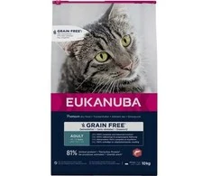 Eukanuba begrūdis sausas maistas katėms su lašiša, 10 kg
