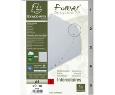 Separatoriai Exacompta Pilka 5 lapai A4 (20 vnt.)