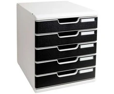 Exacompta 301014D, Polistireninis popierius, Juoda, Pilka, A4, A3, A4, 5 stalčiai, Brošiūra, Katalogas, Vokas, Plokščiasis segtuvas, Aplankas, Kabinamasis segtuvas, Laiškas, Užrašas, Popierius, Paveikslėlis