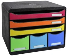 Exacompta Store-Box Maxi 6 stalčiai, Plastikas, Juoda, Įvairių spalvų, A4+, A4+, 6 stalčiai(-iai), 270 mm