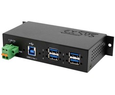 Exsys EXSYS EX-1185HMVS-2 4-portowy metalowy USB 3.2 Gen1 su ochroną przeciwprzepięciową 15KV ESD