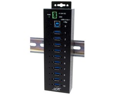 Exsys EXSYS EX-1504HMS 4 prievadų metalinis USB 3.2 Gen1 HUB su 15KV EDS apsauga nuo viršįtampių