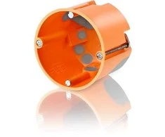 Mto Electric As Priekinė dėžutė, atspari vėjui Ø68, 61 mm gylio. Oranžinė euro dėžutė, 4 kabelių įvadai. Iš anksto sumontuoti varžtai.