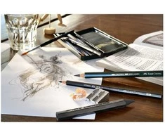 „Faber-Castell“ pieštukai, grafito akvarelė, 5 dalių metalinė pakuotė „Faber-Castell“ (117805 FC)