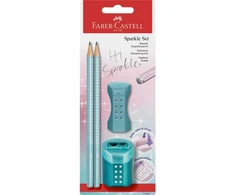 Faber-Castell Pieštukas 2 vnt. + trintukas + drožtukas Sparkle Cosmic turkio spalvos