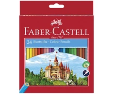 Faber-Castell 120124, Įvairių spalvų, Mediena, Šešiakampė, Įvairių spalvų, Dėžutė, 24 vnt.