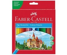 Faber-Castell 120124, Įvairių spalvų, Mediena, Šešiakampė, Įvairių spalvų, Dėžutė, 24 vnt.