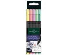 Rašiklių rinkinys Faber-Castell FinePen, 0.4mm, 5 pastelinių spalvų