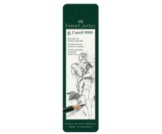 Faber-Castell 9000, Grafitinis pieštukas, Žalias, Mediena, Juoda, 6 vnt.