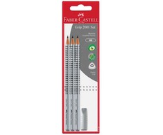Faber-Castell FABER-CASTELL Bleistift Grip 2001 HB 3x +Radierer BK