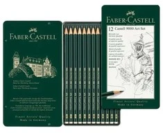 FABER-CASTELL CASTELL 9000 pieštukų rinkinys, 12 dalių, šerdelės skersmuo: apie 2 mm, lakuoti žaliai, vandens pagrindo lako technologija - 1 dalis (119065)