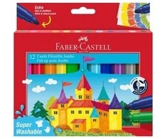 Viltpliiatsid Faber-Castell Jumbo 12-värvi supermahapestavad