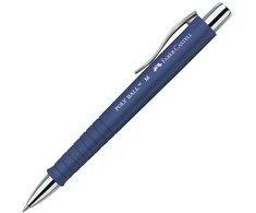 Automatinis tušinukas Faber-Castell Poly Ball, 0.7mm, mėlynos spalvos, mėlynos spalvos korpusas