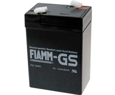 Fiamm PB-6-4,5 FG10451 Švino akumuliatorius 6 V 4,5 Ah Švino vilna (P x A x G) 70 x 106 x 47 mm Peilio kontaktas 4,8 mm Nereikalauja priežiūros, mažas savaiminis išsikrovimas