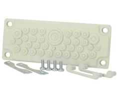 Fibox FMF 35 Kabelio įvado plokštelė, pilkai balta polikarbonato spalva (RAL 7035), 1 vnt.